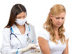Doctor making insulin or flu vaccination shot