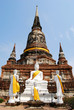 Buddha Status and the pagoda at wat yai chaimongkol temple Ayutt