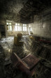 room with broken floor