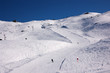 skiers on ski slopes in French Alps skiers on ski slopes in French Alps