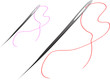 needle with red thread
