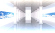 Classical colonnade with arcades and columns Classical colonnade with arcades and columns