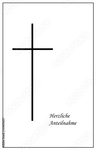 Vektor: Trauerkarte mit Kreuz Trauerkarte mit Kreuz