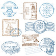 Vector Set of Retro SEA stamps - for design and scrapbook