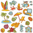 Seaside doodles - Hand drawn collection in vector
