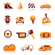Cars and automotive themes. Vector icon set