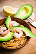 Spaghetti with shrimps