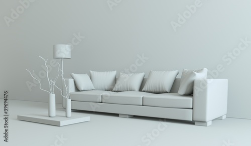 Illustration: Modell - Sofa mit Tisch Modell - Sofa mit Tisch