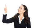 Business woman showing, isolated