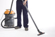 cleaning floor with machine