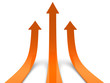 Illustration: Three orange arrows going up Three orange arrows going up