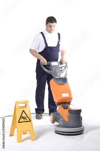Photo: cleaning floor with machine cleaning floor with machine