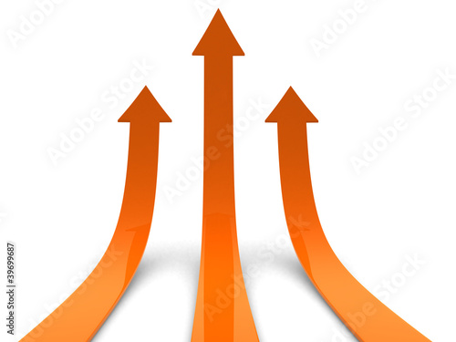 Illustration: Three orange arrows going up Three orange arrows going up
