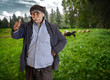 arabian lebanese man with thumbs up proud of his land