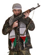 soldier from palestine wearing keffiyeh