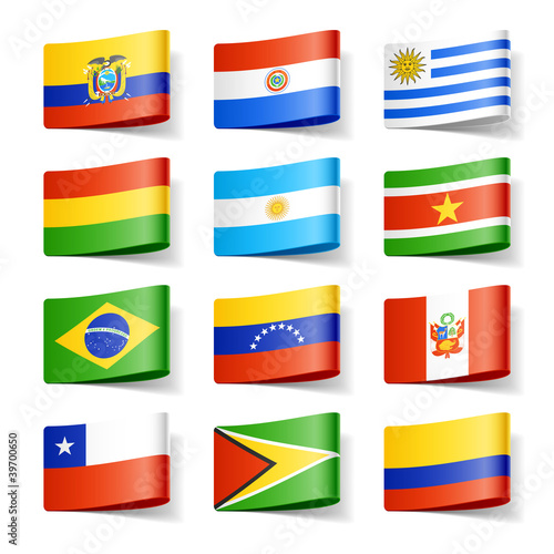 Vector: World flags. South America. World flags. South America.