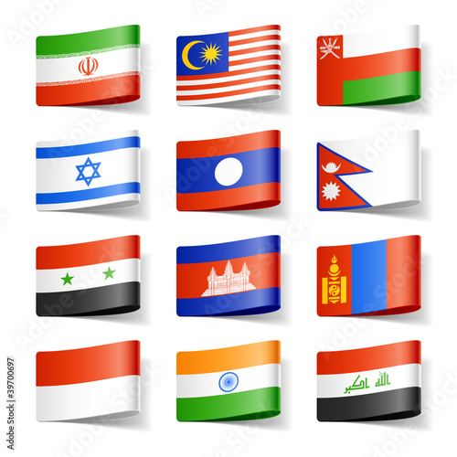 Vector: World flags. Asia. World flags. Asia.