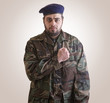 A soldier Honoring ready for sacrifice - clipping path included