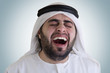arabian man laughing - clipping path included for isolation