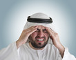 arabian man having a headache- clipping path included