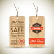 Old retro vintage grunge tags