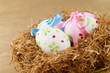 Easter eggs in the nest Easter eggs in the nest