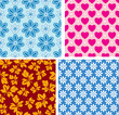 Four seamless pattern with children's area