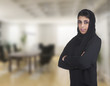 arabian business executive woman wearing hijab posing in office