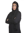 arabian business executive woman wearing hijab posing in office