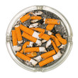ashtray full of cigarette butts