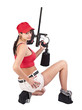 Female paintball player