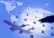composite of calendar and world map and airplane. vector file composite of calendar and world map and airplane. vector file