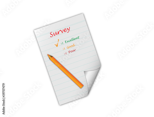 Vector: Handwritten Survey with Marks Handwritten Survey with Marks