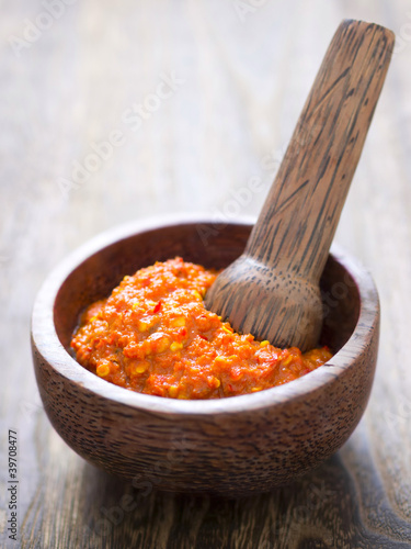 Photo: close up of a bowl of fermented shrimp paste close up of a bowl of fermented shrimp paste