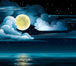 Moon and sea