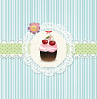 Vektor: Vintage card with cupcake Vintage card with cupcake