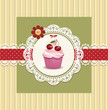 Vektor: Vintage cupcake background Vintage cupcake background
