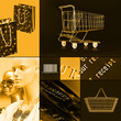 orange shopping collage