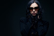 Photo: brunette wearing sunglasses brunette wearing sunglasses