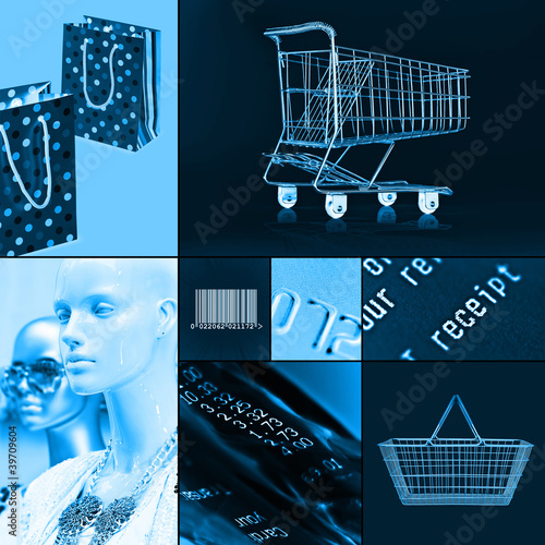 Photo: blue shopping collage blue shopping collage