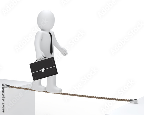 Illustration: businessman to balance businessman to balance