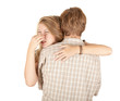 Photo: hugging woman and man, he smells hideously hugging woman and man, he smells hideously