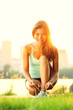 Woman running workout