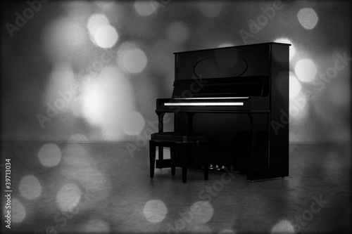 Illustration: old piano with glare effect old piano with glare effect
