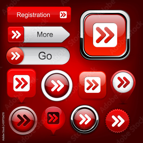 Vector: Forward high-detailed web button collection. Forward high-detailed web button collection.