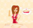 beautiful Housewife cooking