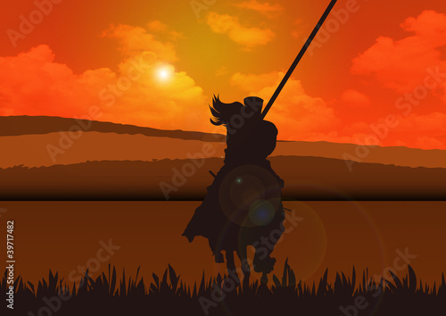 Illustration: Horse Riding Warrior Horse Riding Warrior