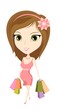 Vektor: Pregnant woman and shopping Pregnant woman and shopping