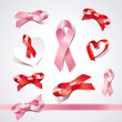 Set of ribbons and bows. Vector illustration.
