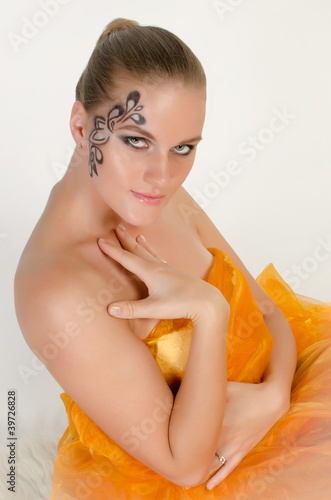 Photo: woman with face-art woman with face-art